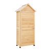 Szerszámos fészer 710x455x1600 mm tömör fenyőből készült kerti tárolószekrény
