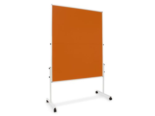 Felt board, workshop board, mobile space divider pin board, foldable in orange color