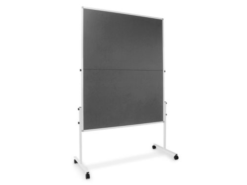 Felt board workshop board mobile room divider pin board foldable in gray color