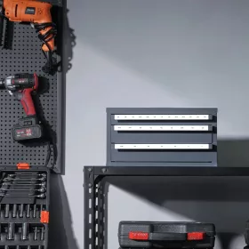   Professzionális acél marószerszám-tároló szekrény 3 fiókos, 29 rekeszes, 3,175–25,4 mm mérettartományhoz