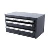 Professzionális acél fúrószár-tároló szekrény 3 fiókos, 27 rekeszes, A–Z méretskálához szerszámtartó