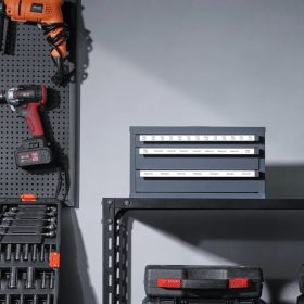   Professzionális acél fúrószár tároló szekrény 3 fiókos, 29 rekeszes kialakítással szerszámtartó