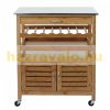 Small kitchen cabinet with drawers kitchen storage made of bamboo with a stainless counter with a drawer with 2 trays and a small cabinet 