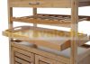 Small kitchen cabinet with drawers kitchen storage made of bamboo with a stainless counter with a drawer with 2 trays and a small cabinet 