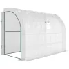 Kerti fóliasátor 300x150x213 cm 3 szintes, 6 polcos növényház, UV-álló fóliával, fehér