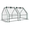 Mini kerti fóliasátor 180x90x90 cm átlátszó PVC-borítással, acélvázzal, cipzáras nyílásokkal