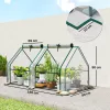 Mini kerti fóliasátor 180x90x90 cm átlátszó PVC-borítással, acélvázzal, cipzáras nyílásokkal