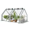 Mini kerti fóliasátor 180x90x90 cm átlátszó PVC-borítással, acélvázzal, cipzáras nyílásokkal