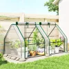 Mini kerti fóliasátor 180x90x90 cm átlátszó PVC-borítással, acélvázzal, cipzáras nyílásokkal
