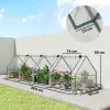 Alacsony fóliasátor 360x90x90 cm acélvázas növényház, 4 cipzáras nyílással, átlátszó