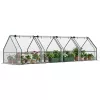Alacsony fóliasátor 360x90x90 cm acélvázas növényház, 4 cipzáras nyílással, átlátszó
