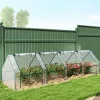 Alacsony fóliasátor 360x90x90 cm acélvázas növényház, 4 cipzáras nyílással, átlátszó