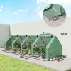 Alacsony fóliasátor 360x90x90 cm acélvázas növényház, 4 cipzáras nyílással, zöld