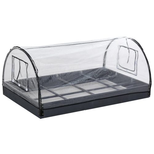 Tunnel foil tent plant breeding foil tent with 2 doors 120x79x53 cm with PVC and steel frame