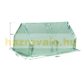 Mini üvegház fóliasátor 180x90x90 cm 2 ajtóval PE és acél kerettel