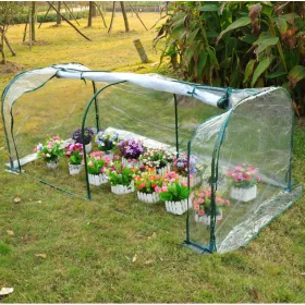 Alagút fóliasátor növénynevelő fóliasátor 2 ajtóval 200x100x80 cm