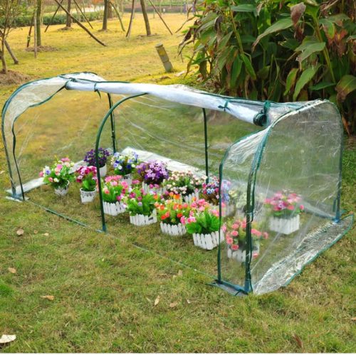 Alagút fóliasátor növénynevelő fóliasátor 2 ajtóval 200x100x80 cm 