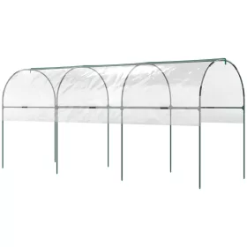   Kerti fóliasátor 400x120x170 cm íves tetővel, megerősített UV-álló fóliával és acélvázzal
