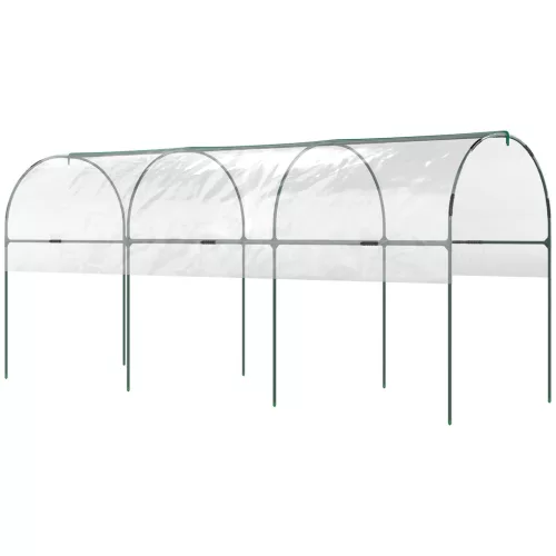Kerti fóliasátor 400x120x170 cm íves tetővel, megerősített UV-álló fóliával és acélvázzal