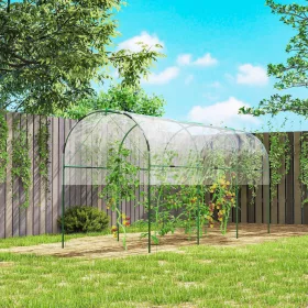   Kerti fóliasátor 400x120x170 cm íves tetővel, megerősített UV-álló fóliával és acélvázzal