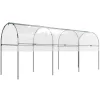 Kerti fóliasátor 400x120x170 cm íves tetővel, megerősített UV-álló fóliával és acélvázzal