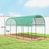 Kerti fóliasátor 400x120x170 cm zöld nyitott fóliasátor íves tetővel, acélvázzal és UV-álló fóliával