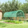 Kerti fóliasátor 400x120x170 cm zöld nyitott fóliasátor íves tetővel, acélvázzal és UV-álló fóliával