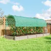 Kerti fóliasátor 400x120x170 cm zöld nyitott fóliasátor íves tetővel, acélvázzal és UV-álló fóliával