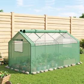   Mini fóliasátor 180x92x92 cm UV-álló, 130 g/m² PE fóliával, 2 szellőzőablakkal, zöld