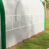 Alagút fóliasátor 358x210x210 cm horganyzott acélvázzal, UV-álló PE fóliával, 6 szellőzőablakkal, fehér