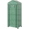 Mini fóliasátor 69x50x165 cm 4 polcos palántanevelő üvegház, acélvázzal és UV-álló fóliával, zöld