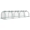 Alagút fóliasátor 395x100x80 cm átlátszó PVC borítással, acélvázzal és 4 cipzáras nyílással