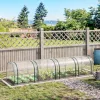 Alagút fóliasátor 395x100x80 cm átlátszó PVC borítással, acélvázzal és 4 cipzáras nyílással