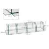 Alagút fóliasátor 395x100x80 cm átlátszó PVC borítással, acélvázzal és 4 cipzáras nyílással
