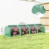 Alagút fóliasátor 395x100x80 cm 140 g/m² PE borítással, 4 cipzáras nyílással, zöld