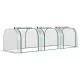 Mini alagút fóliasátor 295x100x80 cm átlátszó PVC borítással, acélvázzal és 3 feltekerhető ajtóval
