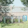 Mini alagút fóliasátor 295x100x80 cm átlátszó PVC borítással, acélvázzal és 3 feltekerhető ajtóval