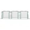 Mini alagút fóliasátor 295x100x80 cm átlátszó PVC borítással, acélvázzal és 3 feltekerhető ajtóval