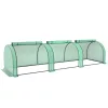 Alagút fóliasátor 350x100x80 cm 140 g/m² PE borítással, 3 cipzáras nyílással, sötétzöld