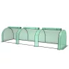 Alagút fóliasátor 350x100x80 cm 140 g/m² PE borítással, 3 cipzáras nyílással, sötétzöld