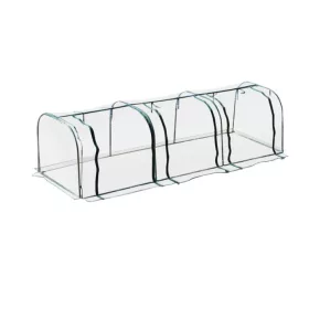   Alagút fóliasátor növénynevelő fóliasátor 3 ajtóval 350x100x80 cm PVC és acél kerettel