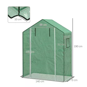   Fóliasátor pótfólia 140x73x190 cm UV-álló, megerősített, cipzáras ajtóval és szellőzőablakokkal, zöld