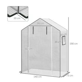   Pótfólia fóliasátorhoz 140x73x190 cm UV-álló, megerősített, cipzáras ajtóval és szellőzőablakokkal, fehér