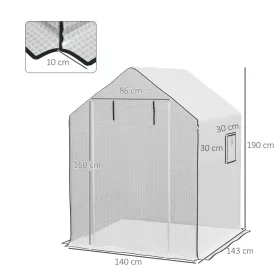   Fóliasátor pótfólia 140x143x190 cm UV-álló, megerősített PE borítás, cipzáras ajtóval és szellőzőablakokkal, fehér