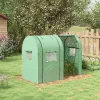 Kétrekeszes mini fóliasátor 185x94x150 cm UV-álló PE fóliával, 2 ajtóval és 4 szellőzőablakkal, zöld