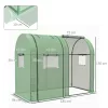 Kétrekeszes mini fóliasátor 185x94x150 cm UV-álló PE fóliával, 2 ajtóval és 4 szellőzőablakkal, zöld