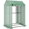 Kétrekeszes mini fóliasátor 100x80x150 cm UV-álló PE fóliával, 2 cipzáras ajtóval, zöld
