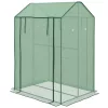 Kétrekeszes mini fóliasátor 100x80x150 cm UV-álló PE fóliával, 2 cipzáras ajtóval, zöld