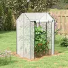 Mini fóliasátor 100x80x150 cm 2 rekeszes, 2 ajtós, UV-álló PE fóliával, 4 szellőzőnyílással