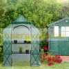 Greenhouse foil tent with shelves for growing vegetables and plants with door and window